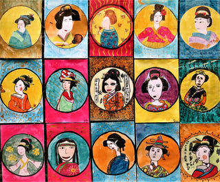 パリ2区・雑居ビルの窓の絵画展