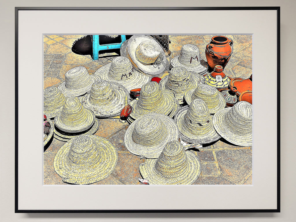 露店の麦わら帽子